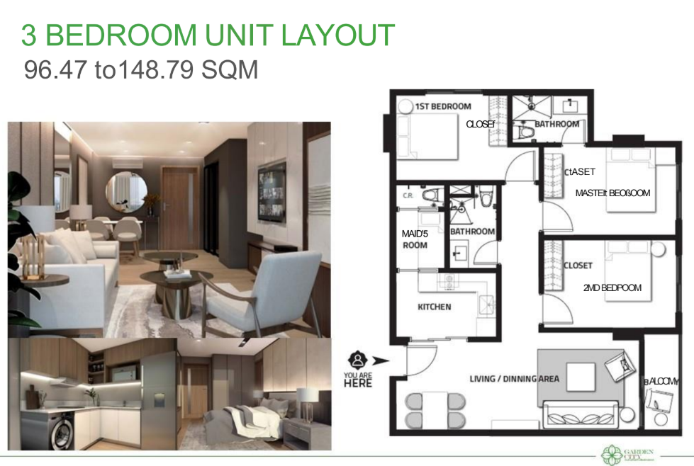 Garden City 3 Bedroom unit - 3 Bedroom Unit - Yakal Tower